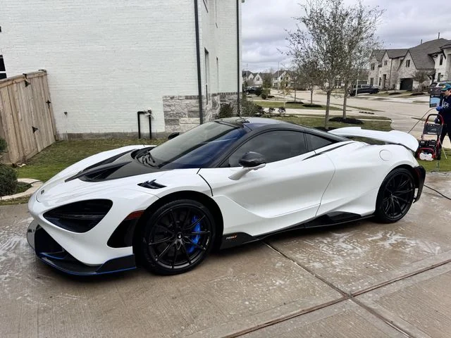 White McLaren side profile