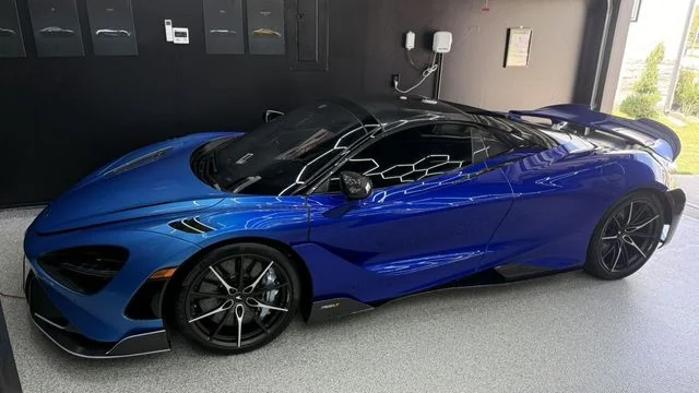 Blue McLaren with a deep gloss finish